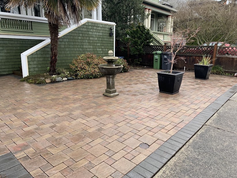 Cleaned and restored residential paver entrance