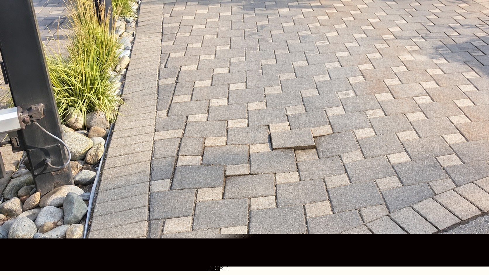 Illustration of mild paver settlement and raised edges